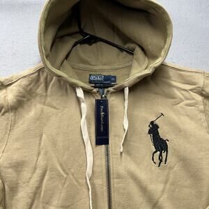 Polo Ralph Lauren Big Pony Zip Hoodie XL NWT Tan Black Pony
